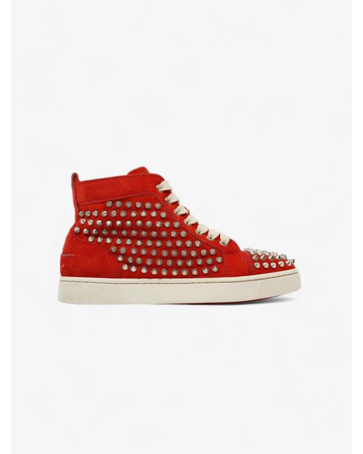 Christian Louboutin Red Louis Junior Spike Suede