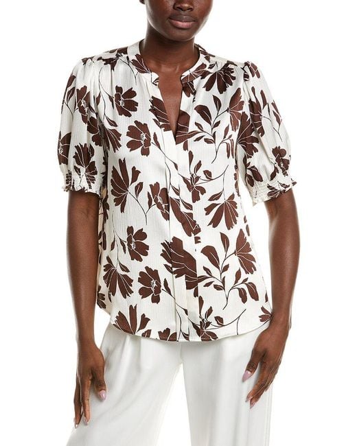 Anne Klein White Y-Front Blouse