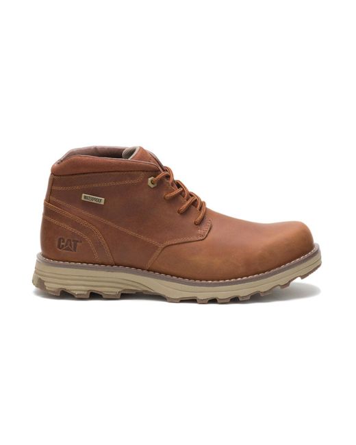 Caterpillar  CAT Footwear Brown Caterpillar Elude Waterproof Leather Work Boots for men