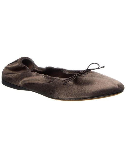The Row Brown Awar Silk Ballet Flat
