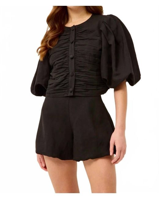 Marie Oliver Black Rowan Button Front Top