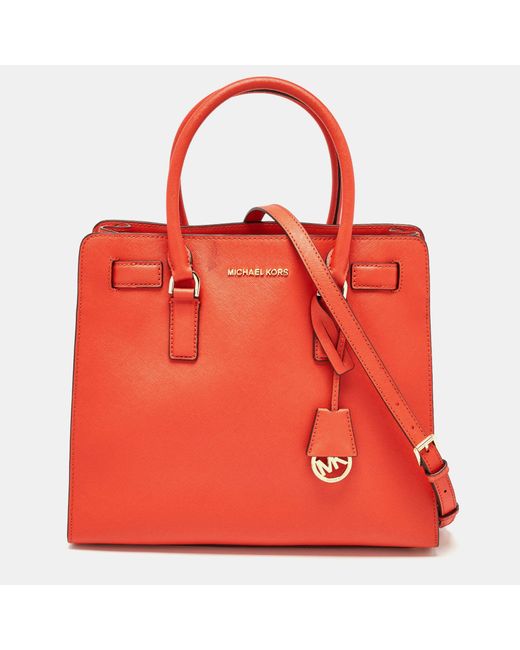 MICHAEL Michael Kors Red Leather Hamilton North South Tote