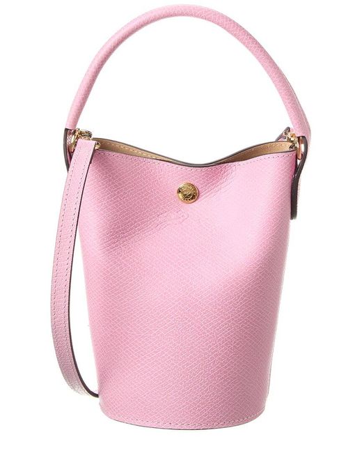 Longchamp Pink Epure Xs Leather Crossbody Bucket Bag