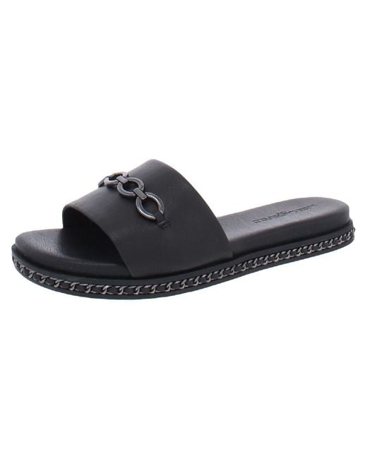 Karl Lagerfeld Black Brielle Slip On Open Toe Slide Sandals
