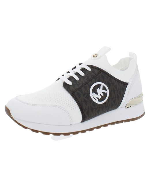 MICHAEL Michael Kors White Dash Knit Metallic Casual And Fashion Sneakers