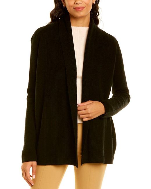 Vince Mixed Gauge Wool & Cashmereblend Cardiga in Black Lyst