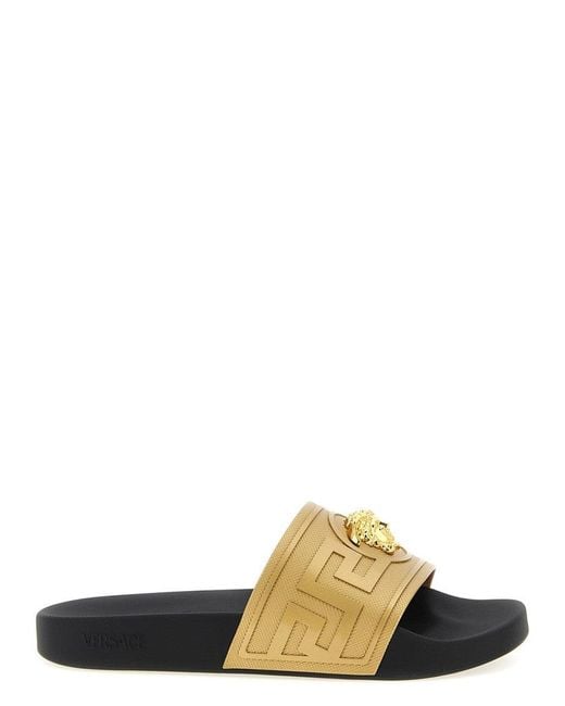 Versace Metallic 'La Medusa' Slides for men
