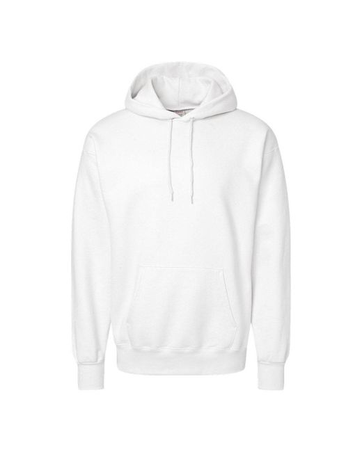 Hanes White Ultimate Cotton Hooded Sweatshirt for men