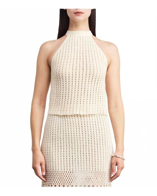 Escvdo Natural Reflejo Crochet Halter Top