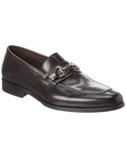 M by Bruno Magli Black Nino Leather Loafer for men