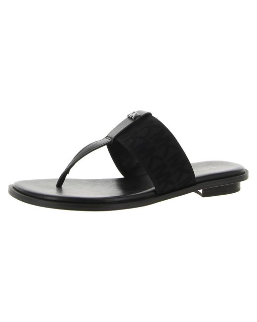 MICHAEL Michael Kors Black Verity Logo Thong Slide Sandals