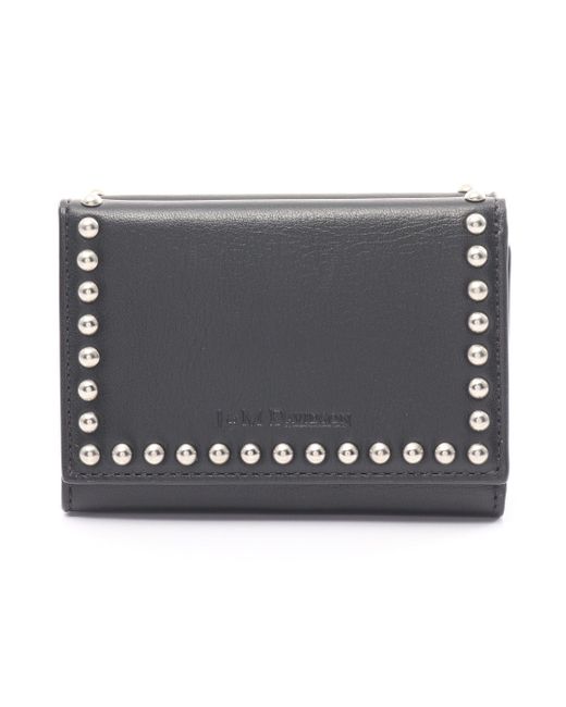 J&m Davidson Black Folded Wallet With Studs Trifold Wallet Leather Studs