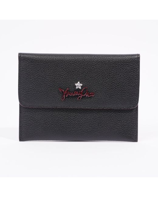 Jimmy Choo Black Logo Fold Pouch Leather