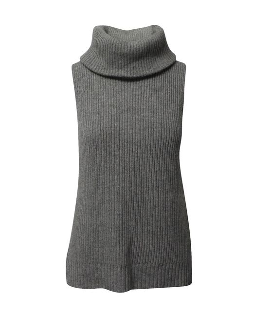Michael Kors Gray Ribbed Knit Sleeveless Top