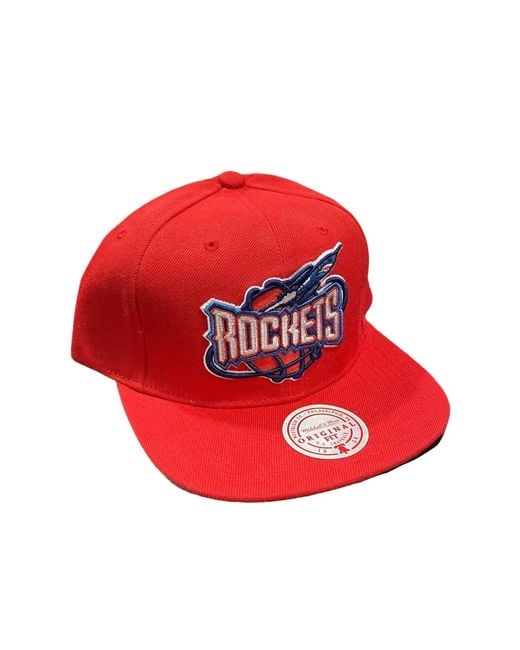 Mitchell & Ness Red Nba Hwc Houston Rockets Core Basic Snapback Cap for men