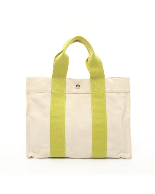 Hermès Bora Bora Pm Ivory Yellow- Handbag Tote Bag Canvas Ivory Yellow- Silver Hardware