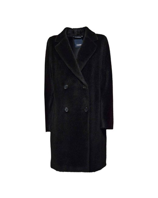 Max Mara Black Roseto Midi Coat