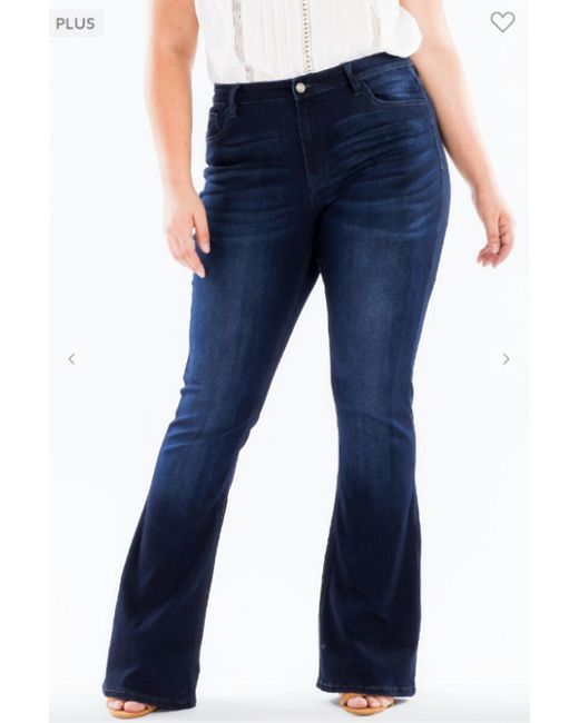 Kancan Blue Mid Rise Flare Jeans