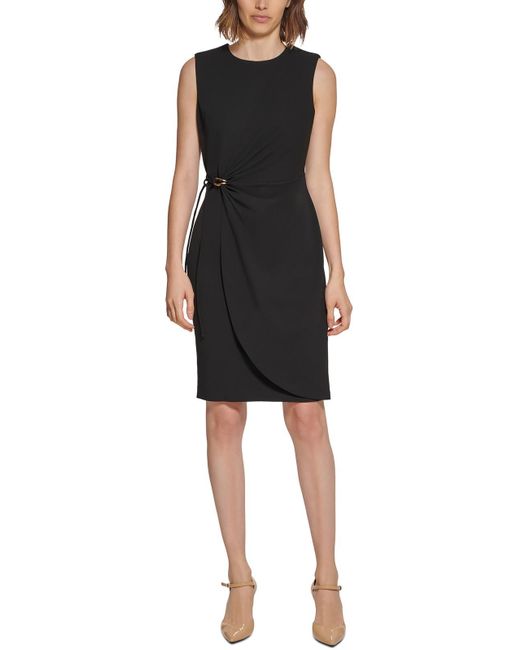 Calvin Klein Black Petites Office Above-knee Wear To Work Dress