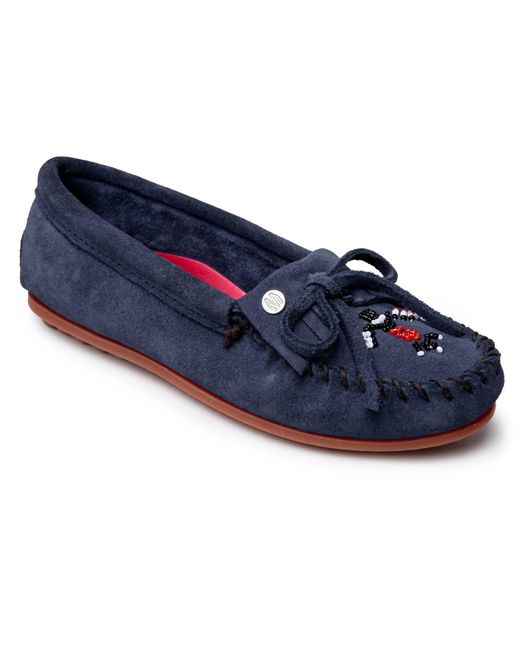 Minnetonka Blue Thunderbird Animikii Hardsole Moccasin