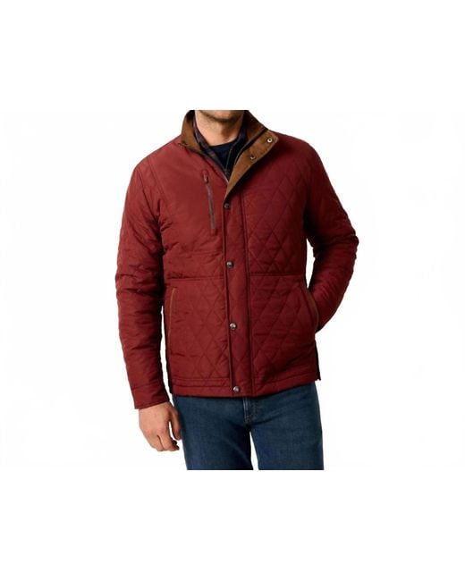 Johnnie-o Red Juno Quilted Snap Jacket for men