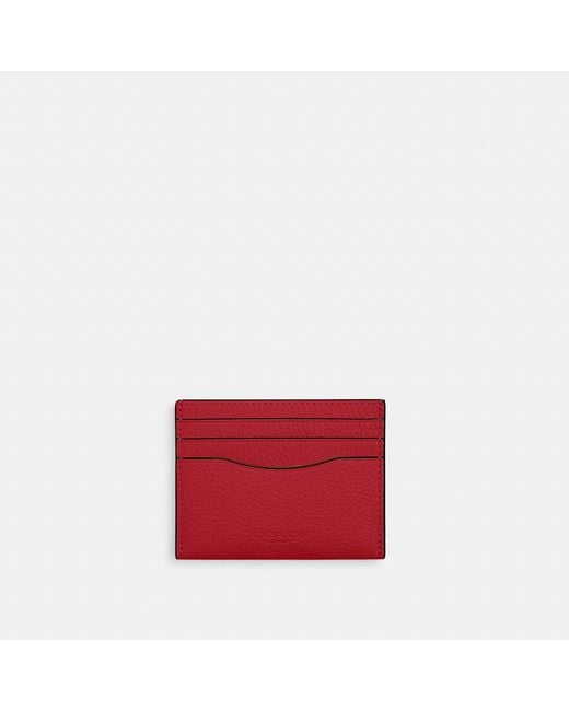 COACH Red Slim Id Card Case for men