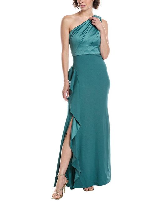 Adrianna Papell Green Mermaid Maxi Dress