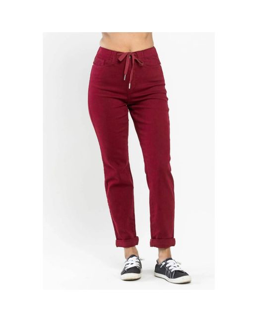 Judy Blue Red Pull On jogger