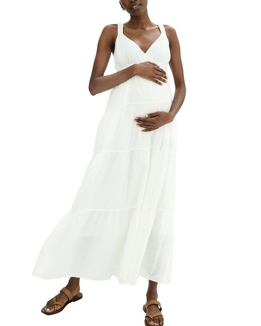 HATCH Maternity The Katherine Maxi Dress in White | Lyst