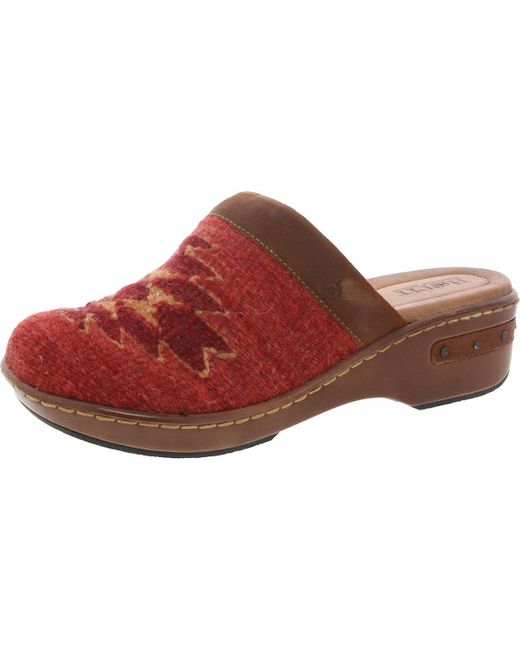 Born Red Bandy Printed Leather Clogs