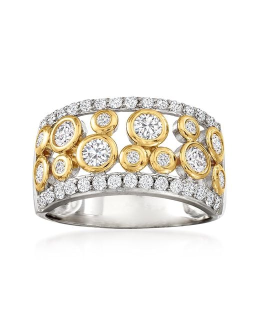 Ross-Simons Metallic Cz Open-Space Bubble Ring
