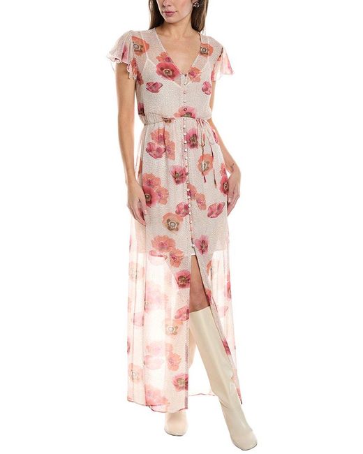 Rag & Bone Red Raine Silk-Blend Maxi Dress