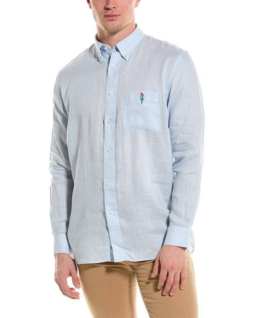 Castaway Blue Chase Linen Shirt for men