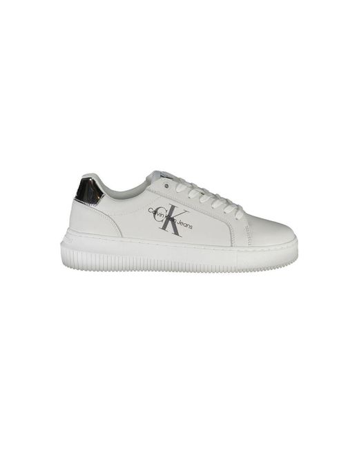 Calvin Klein Gray White Polyester Sneaker