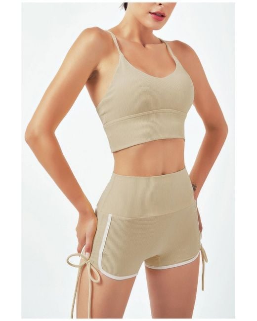 TRUEDAMES Green Yoga Two Piece Set