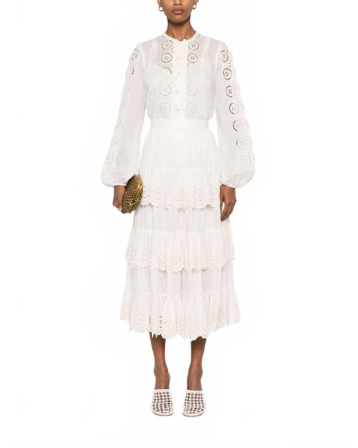 Zimmermann White Lucky Embroidered Blouse