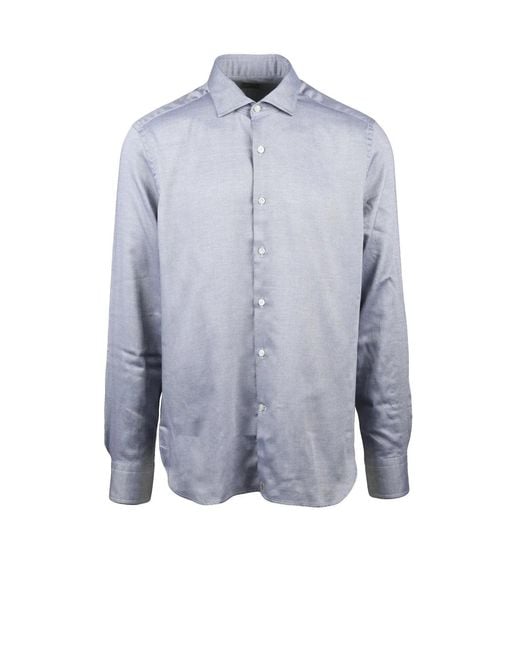 Sonrisa Blue Classic Button-Down Shirt With Subtle Textured Pattern for men