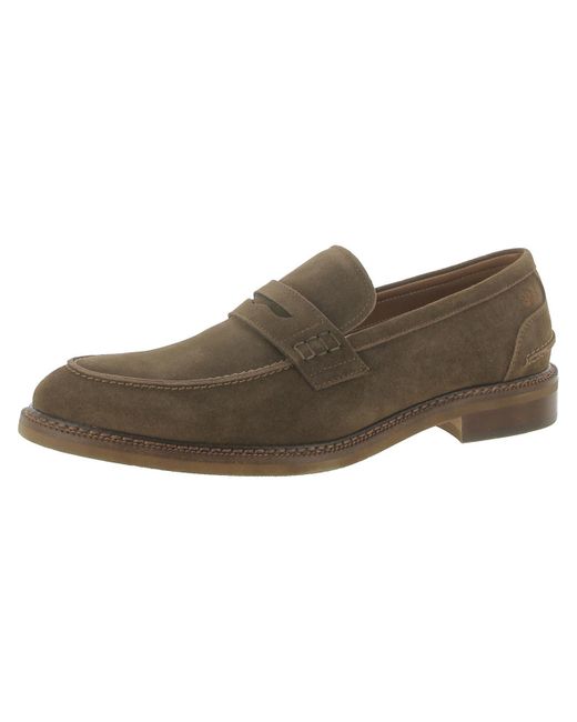 Steve Madden Brown Leather Round Toe Loafers for men