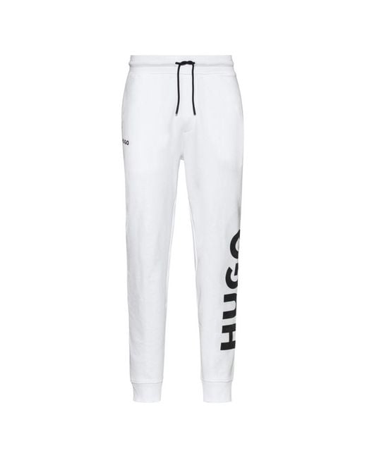 HUGO Boss - Cotton Terry Tracksuit Bottoms With Cyber Shadow Logo in ...
