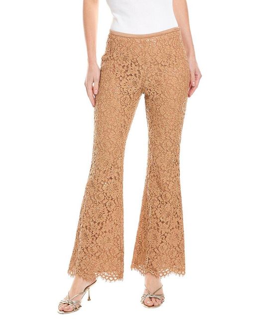 Michael Kors Natural Lace Silk-Lined Bootleg Pant