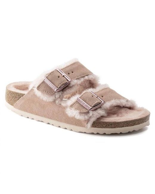 Birkenstock Pink Arizona Fur Shearling Sandal