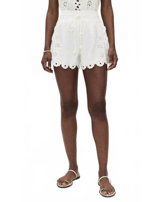 Farm Rio White Flowers Richelieu Shorts