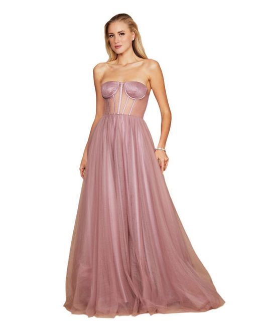 TRUEDAMES Women's Pink Dylan And Davids Corset-Style Prom Party Formal Ball Gown  Dress - www.benaras.co
