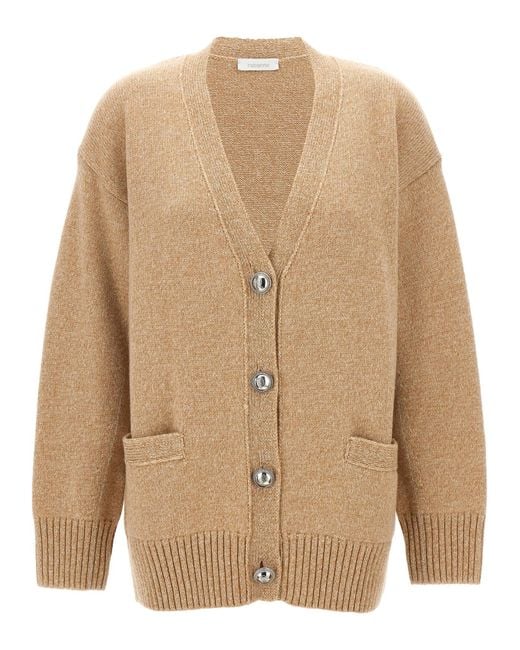 Rabanne Natural Logo Button Cardigan