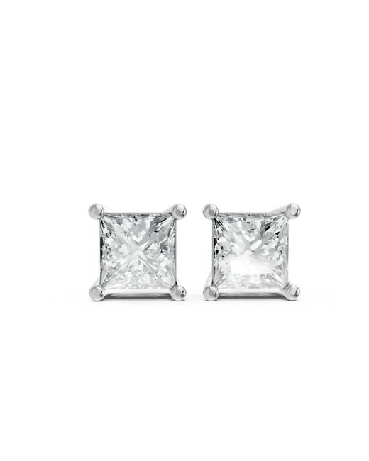 AAMIAA White Princess Shape 4 Prong Push Back Studs