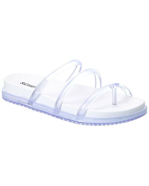 SCHUTZ SHOES White Polly Flat Sandal