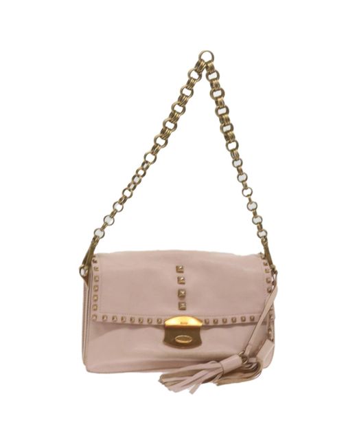 Prada Pink Leather Shoulder Bag (pre-owned)