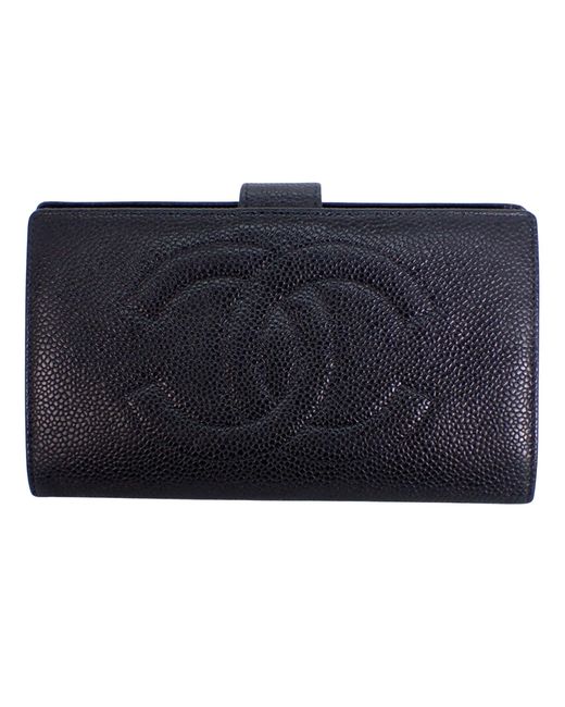 Chanel Blue Cc Leather Wallet (pre-owned)