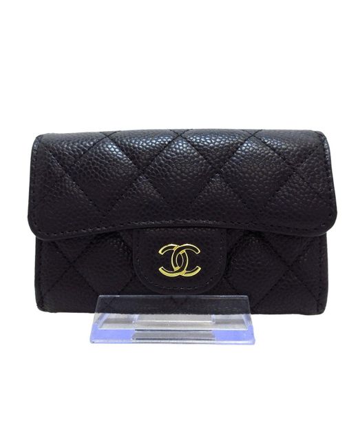Chanel Blue Classic Flap Leather Wallet (pre-owned)