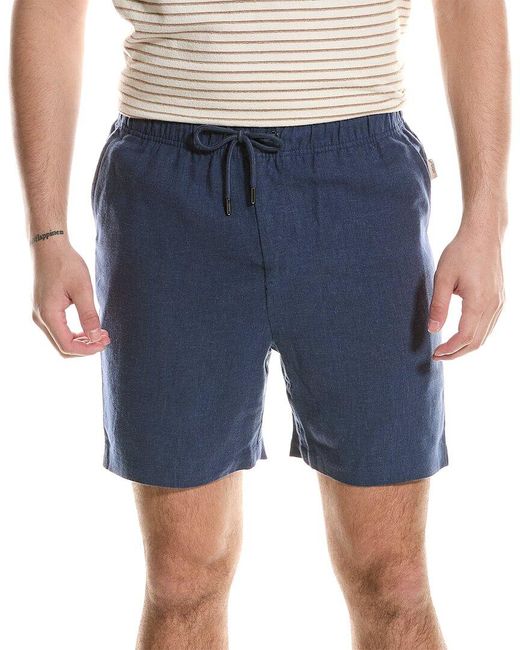 Onia Blue Linen-blend Short for men